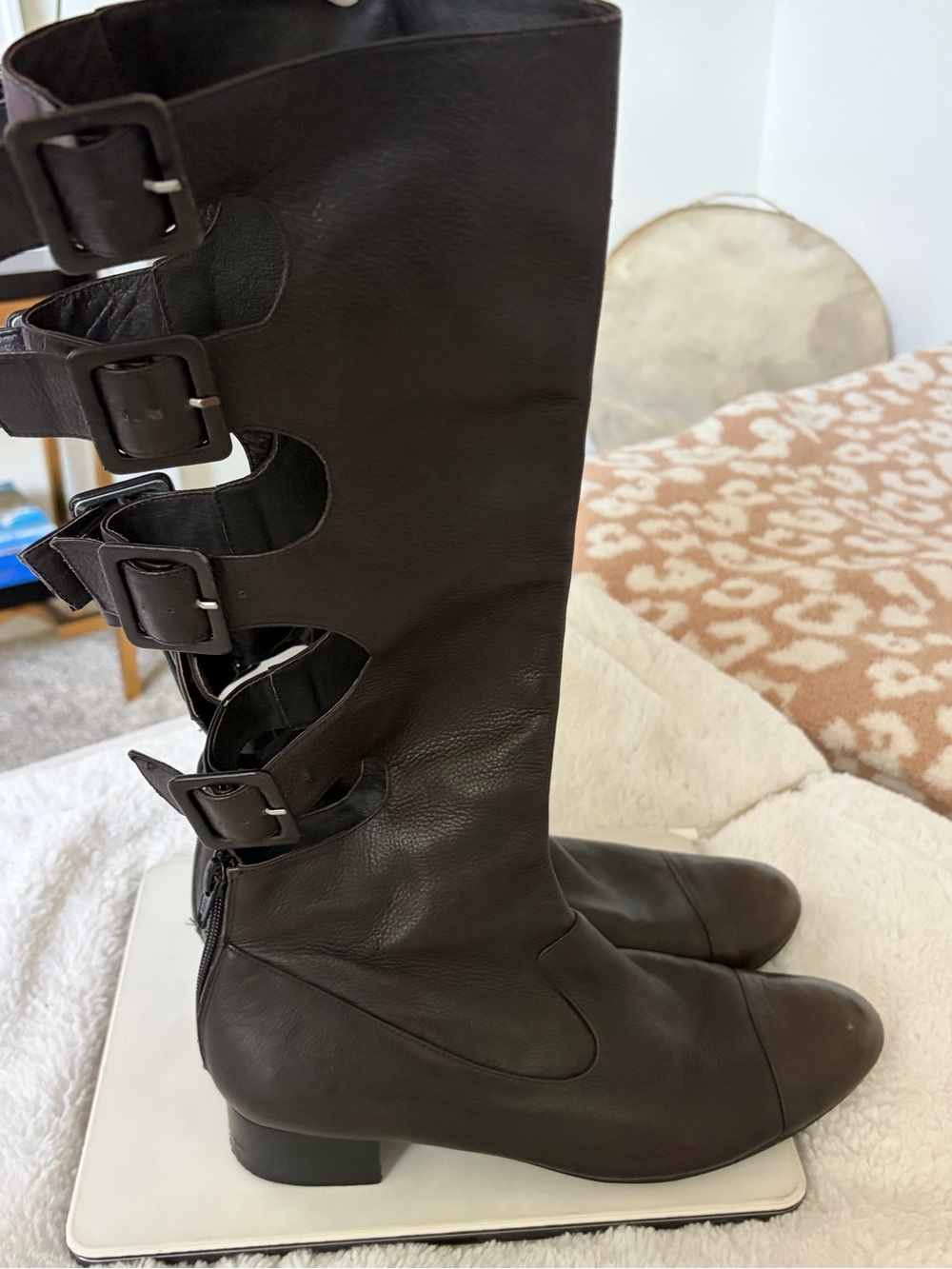 Lily Rose Black Buckle Strap Boots